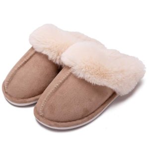 Solid Color Fluffy Home Warm Slippers, Soft Sole Platform Plush Lined Shoes, Backless Non-slip Mute Shoes