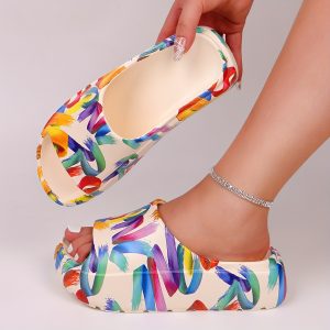 Summer Outdoor New Fashion Printed Slides Indoor Thick Soled Non-slip Eva Slippers Casual Beach Women's Sandals