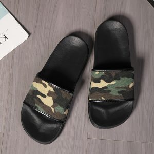 Camo Print Trendy Open Toe Outdoor Sports Sandals, EVA Wear Resistance Non Slip Slides Slippers, Casual Versatile Outdoor Sports Beach Sandals