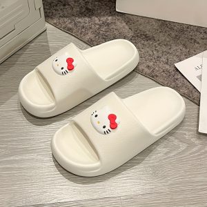 Sanrio Hello Kitty Cartoon Slides, Women's Beach Vacation Slides, Indoor Home Lazy Slides, Soft Soled Non Slip Sandals